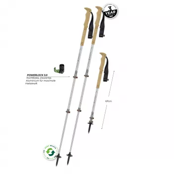 Bețe de trekking Komperdell Explorer Zero Cork, maro