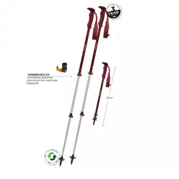 Bețe de trekking compacte Komperdell Trailmaster Zero - Malbec