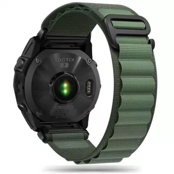 Curea TECH-PROTECT NYLON PRO pentru Garmin Fenix 5 / 6 / 6 Pro / 7, 22 mm QuickFit, verde militar