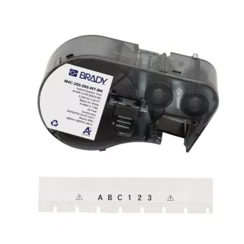 Rolă de etichete termotransfer din poliester alb BRADY M4C-250-595-WT-BK pentru BMP41/BMP51/BMP53/M511, 38,1 mm x 25,4 mm, 250 etichete