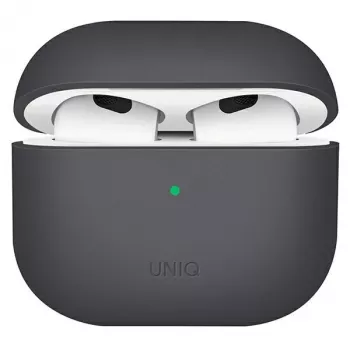 Husă din silicon UNIQ Lino pentru AirPods generația a 3-a Gri cenușă