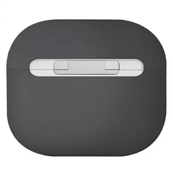 Husă din silicon UNIQ Lino pentru AirPods generația a 3-a Gri cenușă