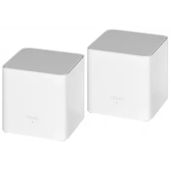 Sistem Mesh Wi-Fi 6 pentru întreaga locuință Tenda MX3 (pachet de 2), AX1500, dual-band, 2 porturi Gigabit pe unitate, alb