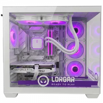 PC gaming LORGAR ADVANCED A201 - AMD Ryzen 5 7500F, GeForce RTX 5060 Ti 16 GB, 32 GB DDR5, 1 TB NVMe SSD, sursă 750W, alb