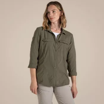 Cămașă cu mânecă lungă pentru femei Craghoppers NosiLife Adventure III - Wild Olive - XL