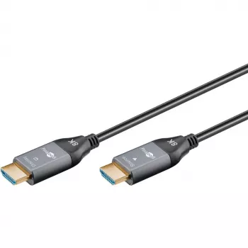 Cablu HDMI optic hibrid ultra high-speed (AOC) GOOBAY 8K / 60Hz - 20m, 48 Gbit/s, negru/gri