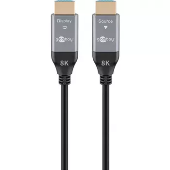Cablu HDMI optic hibrid ultra high-speed (AOC) GOOBAY 8K / 60Hz - 20m, 48 Gbit/s, negru/gri