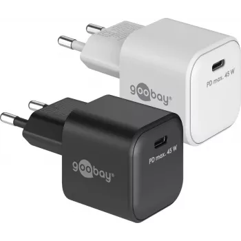 Încărcător rapid GOOBAY 45 W USB-C PD GaN Nano (alb)