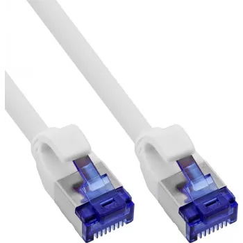 InLine® Cablu patch slim Cat.6A S/FTP LSZH, alb, 0,30 m, pachet de 150