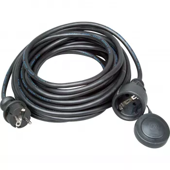 Kopp Cablu prelungitor de siguranță din cauciuc, ștecher/cuplaj Schuko, 10 m, H05RR-F 3G1.5, IP44, negru (147310042)