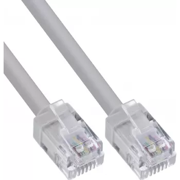 InLine Cablu modular rotund RJ12, tată la tată, 6P6C, 2m, gri