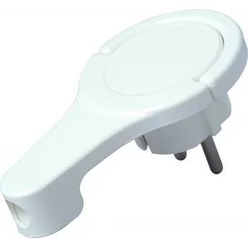 HEINRICH KOPP Ștecher plat de protecție din plastic, cotit, pentru 3x1,5 mm², alb arctic