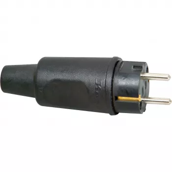 Ștecher de siguranță Kopp 179516009 Schuko, cauciuc, 16 A, 230 V, IP44, negru