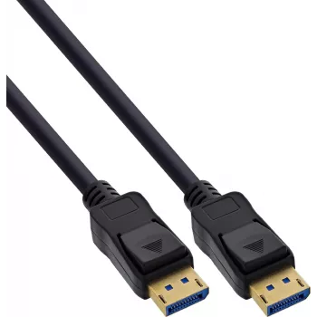 InLine® Cablu DisplayPort 2.1 UHBR20 80 Gb/s, negru, contacte aurite, 1,5m