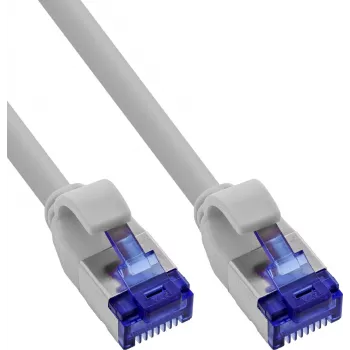 InLine® Cablu patch Slim Cat.6A S/FTP LSZH, gri, 3m, pachet de 60