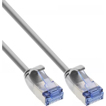 Cablu patch slim InLine® U/FTP PiMf Cat.6A, gri, 3 m