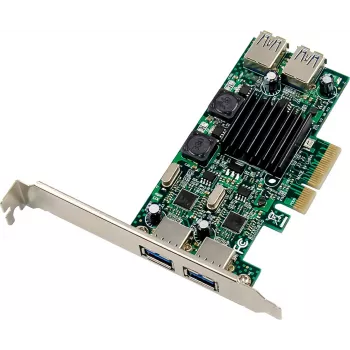 Placă de interfață InLine® USB 3.2 Gen.1 PCIe, 4 porturi, intern/extern