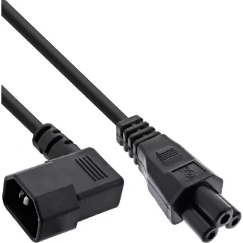 Cablu de alimentare InLine® C14 mamă în unghi la C5 tată, negru, 5 m