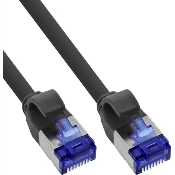 INLINE B-74901S Cablu patch slim Cat.6A S/FTP LSZH, 1 m, negru, pachet de 125 bucăți