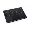 Tastatură mini USB Perixx PERIBOARD-510 H PLUS UK cu touchpad și hub USB cu 2 porturi, neagră