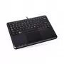 Tastatură mini USB Perixx PERIBOARD-510 H PLUS UK cu touchpad și hub USB cu 2 porturi, neagră