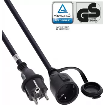 Prelungitor cu contact de împământare InLine®, exterior IP44, protecție la atingere, 5m