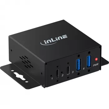 Hub industrial InLine USB 3.2, 4 porturi, 2x USB-A, 2x USB-C (35396H)