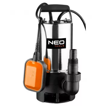 Pompă submersibilă pentru ape uzate NEO TOOLS 900W, 13000 L/h, înălțime de pompare 8 m, oțel inoxidabil