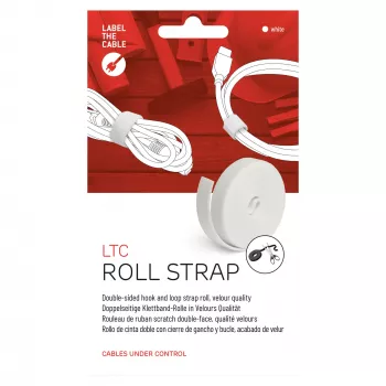 LABEL THE CABLE LTC PRO Roll Strap, double-sided hook and loop roll, 25m white