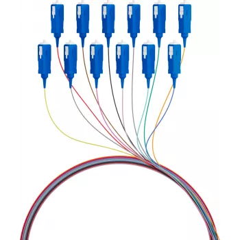 Set pigtail fibră optică SC 9/125 OS2 12 culori EFB Elektronik 2 m - set cablu/adaptor single-mode