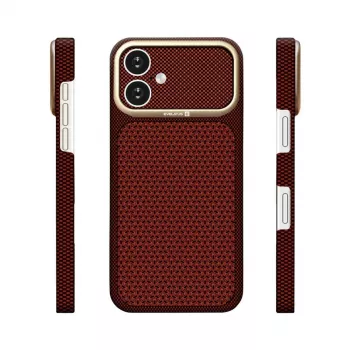 Husă MagSafe Evelatus Apple iPhone 17 Carbon Premium Edition, Burgundy