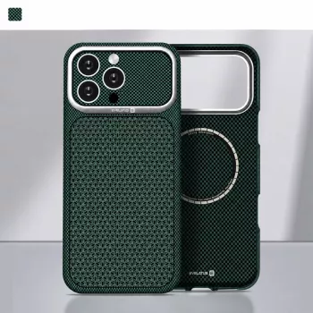 Husă MagSafe Evelatus Apple iPhone 17 Pro Carbon Premium Edition, verde