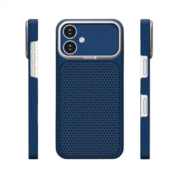 Husă MagSafe Evelatus Apple iPhone 16 Carbon Premium Edition, Midnight Blue