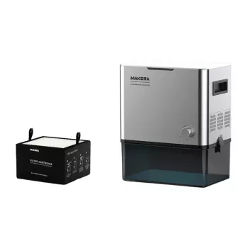 Colector de praf ciclon MAKERA – separator de praf de înaltă eficiență pentru aspiratoare de atelier, racorduri 50mm, alb