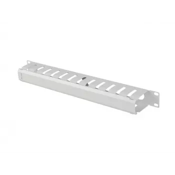 Organizator de cabluri Lanberg 19 inch 1U cu capac tip A gri