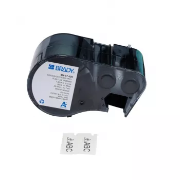 Manșon de marcare cabluri termocontractabil BRADY M4-17-595 PermaSleeve, lățime 38,1 mm, 10-4 AWG, negru pe alb, rolă 2,44 m