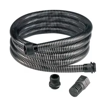 Furtun de aspirație IMULETKU 7m din PVC ranforsat, rezistent, cu ventil de picior și coliere, 1