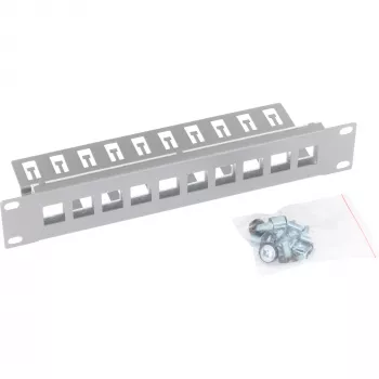 Triton RAC-PP-X03-C1 10-Port 1U Blank Keystone Patch Panel, Grey