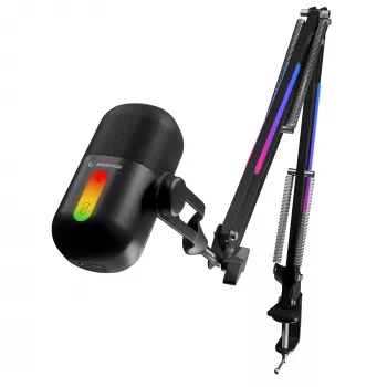 Microfon condensator gaming Rampage ARPEJ pe braț, RGB, negru