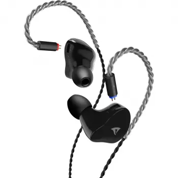 Căști gaming in-ear Sharkoon Stealthbite IEM cu microfon detașabil, USB-C/USB-A/3,5 mm, negre