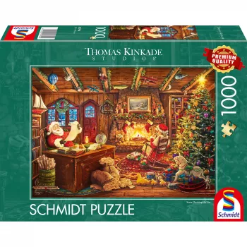 Puzzle Schmidt Spiele Thomas Kinkade Studios: Santa Checks the Wishlist 1000 piese