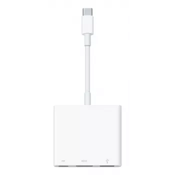 Apple MW5M3ZM/A Adaptor Digital AV Multiport - USB-C la HDMI, USB-A, USB-C PD - 4K 60Hz - Argintiu