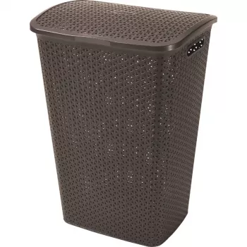 CURVER My Style Cutie de rufe 55L, Maro închis, efect de rattan, 43x33x60cm