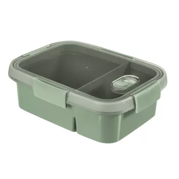 CURVER Smart Eco To Go Dual cutie de alimente dreptunghiulară 0,9L (0,6L + 0,3L) Soft Green