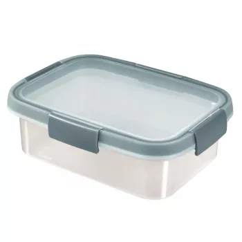 CURVER Smart Eco Fresh Recipient dreptunghiular pentru păstrarea alimentelor 1L, etanș și fără scurgeri, transparent cu cleme verzi
