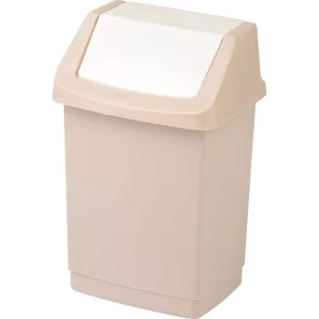 CURVER Click-It Deco Coș de gunoi dreptunghiular 50L cu capac cu buton, Bej