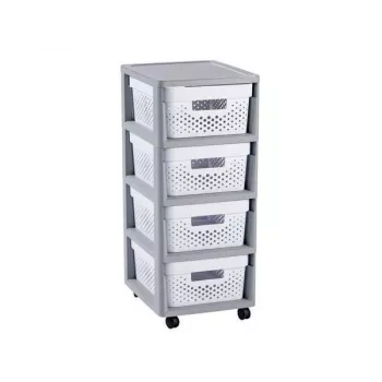 CURVER Infinity Dulap cu roți cu 4 compartimente 11L 30x36x69cm Gri/Alb