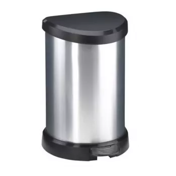CURVER Deco Coș de gunoi cu pedală 15L argintiu