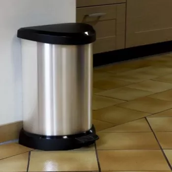 CURVER Deco Coș de gunoi cu pedală 15L argintiu