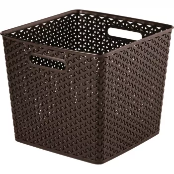 Coș de depozitare pătrat CURVER My Style 25 L maro închis 32,5x32,5x28 cm